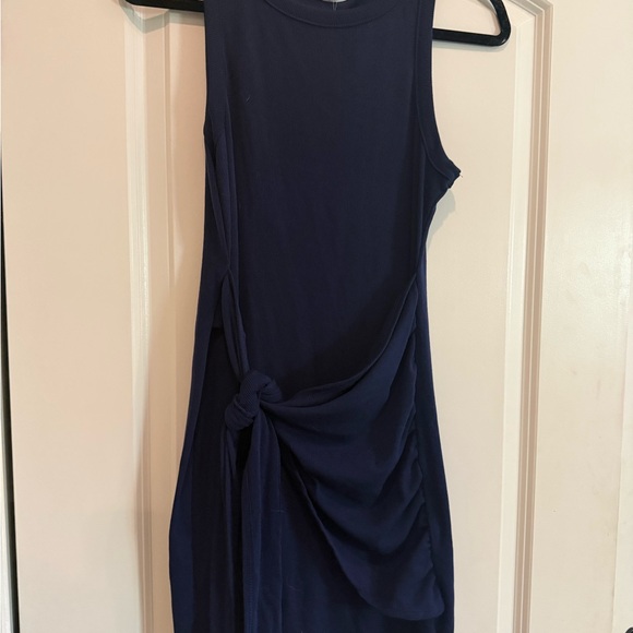 Heatherly Navy Sleeveless Dress with Knot Detail - Picture 3 of 3